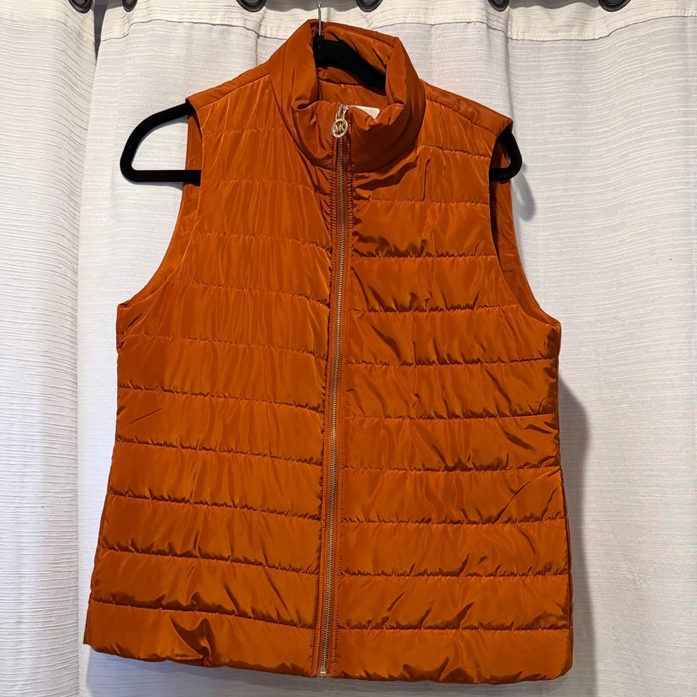 Michael Kors Quilted Vest in Vibrant Orange